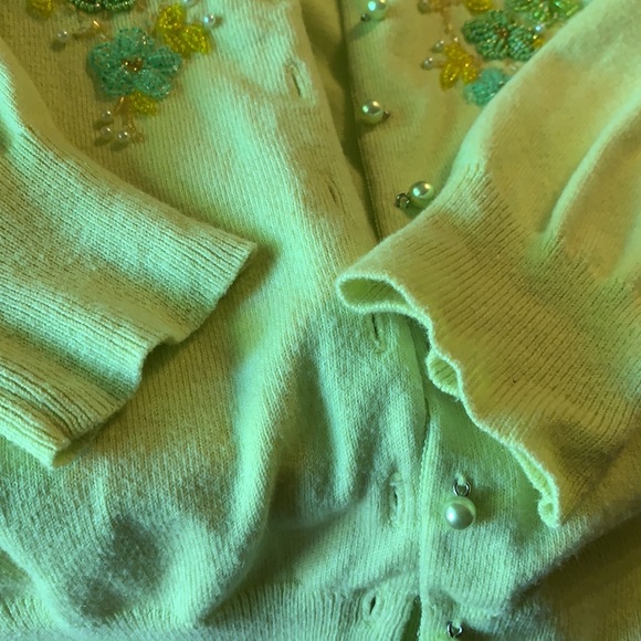 Express cashmere blend hand-beaded cardigan M - Picture 12 of 16